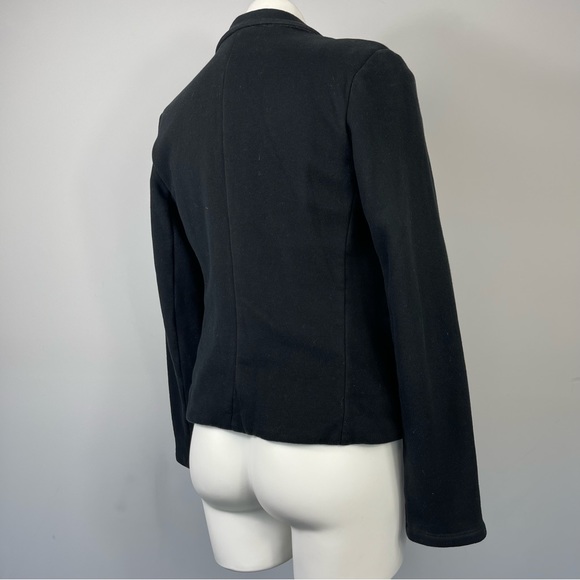James Perse Los Angeles Cropped Fleece Sweatshirt Coat Jacket Blazer Black 2 M - Picture 7 of 16
